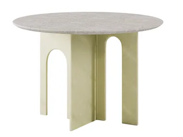 ARCHE - Round table in metal and ancient stone by Paolo Castelli - view 2